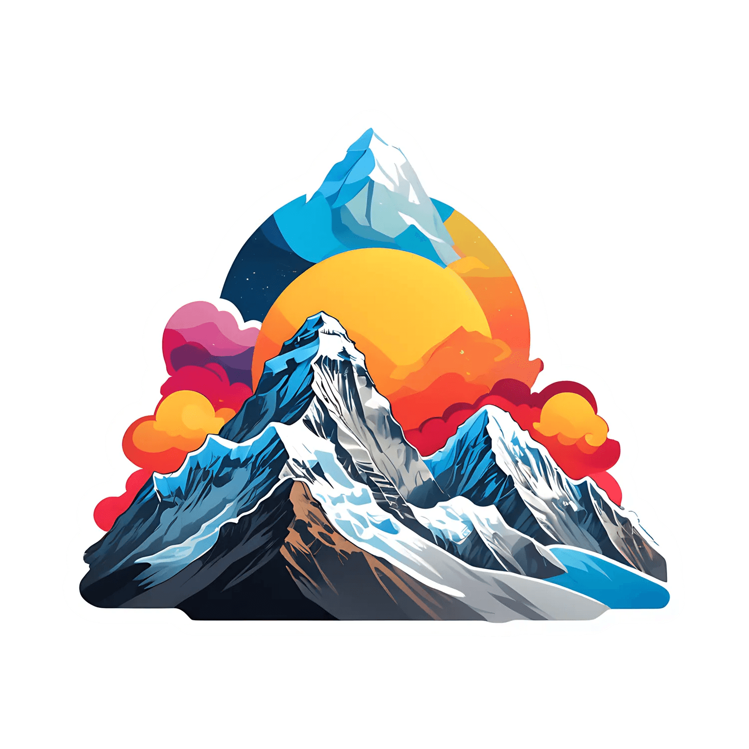 Mountain Sunset - Sticker - Heat Press Transfer