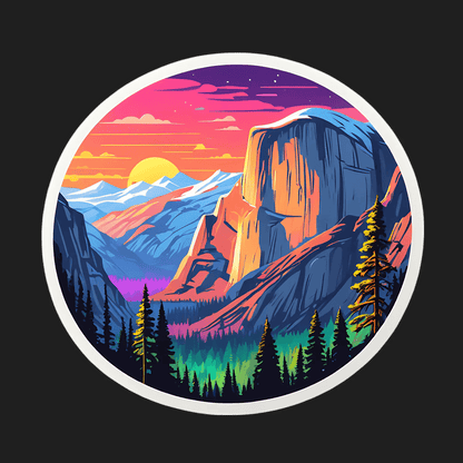 Mountain Sunset - Vibrant Nature Sticker - Heat Press Transfer