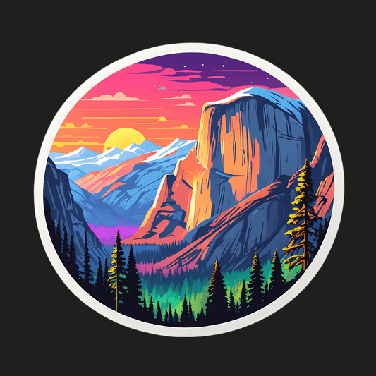 Mountain Sunset - Vibrant Nature Sticker - Heat Press Transfer