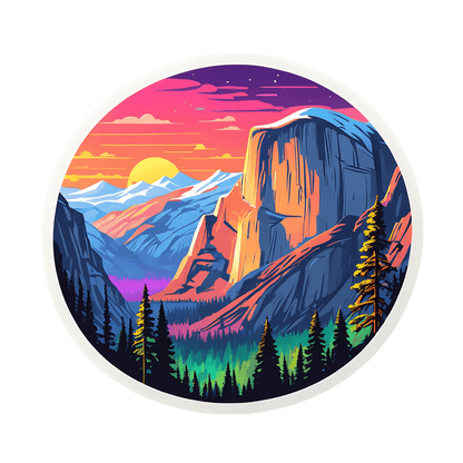 Mountain Sunset - Vibrant Nature Sticker - Heat Press Transfer