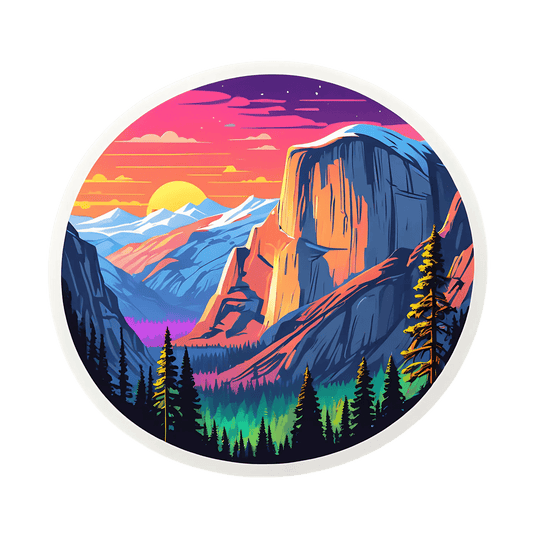 Mountain Sunset - Vibrant Nature Sticker - Heat Press Transfer