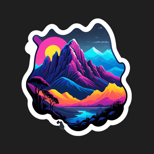 Mountain Sunset Sticker - Vibrant UV Art - Heat Press Transfer