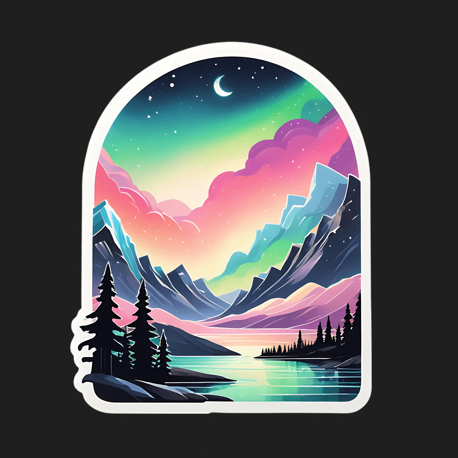 Mountain Sunset Sticker - Vibrant UV DTF - Heat Press Transfer