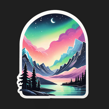 Mountain Sunset Sticker - Vibrant UV DTF - Heat Press Transfer