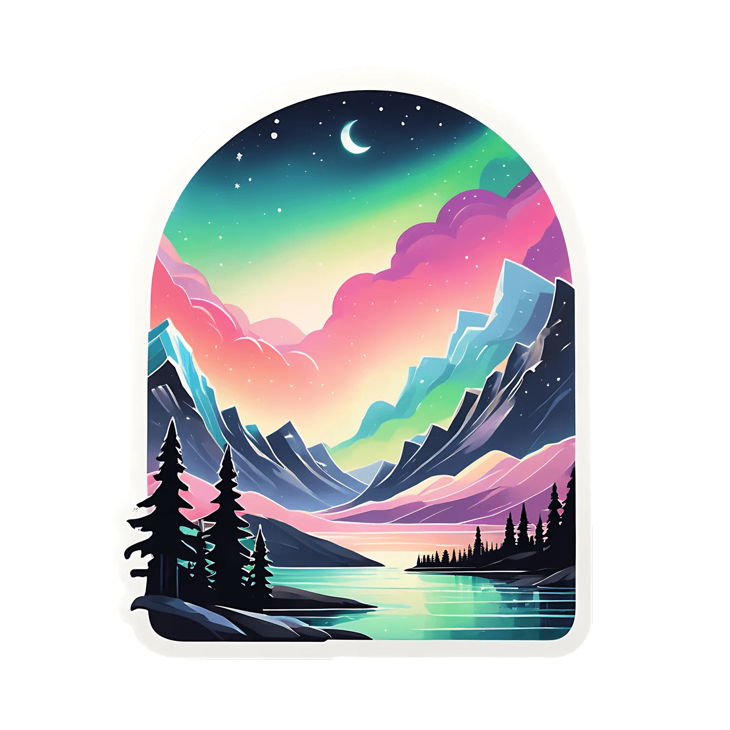 Mountain Sunset Sticker - Vibrant UV DTF - Heat Press Transfer