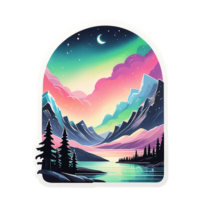 Mountain Sunset Sticker - Vibrant UV DTF - Heat Press Transfer