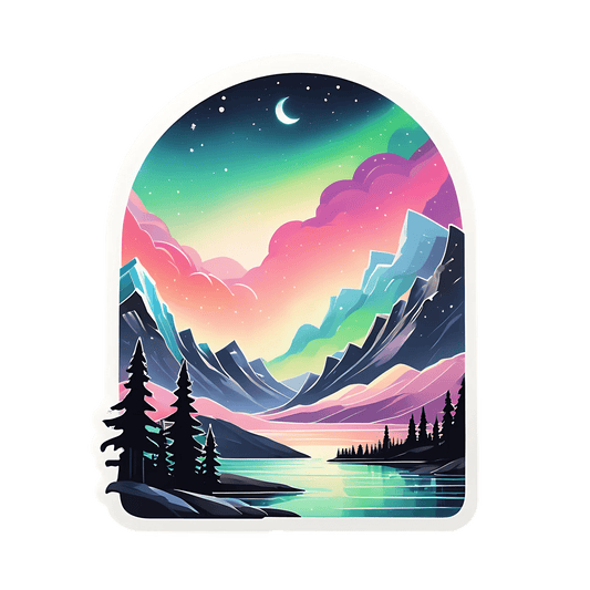 Mountain Sunset Sticker - Vibrant UV DTF - Heat Press Transfer