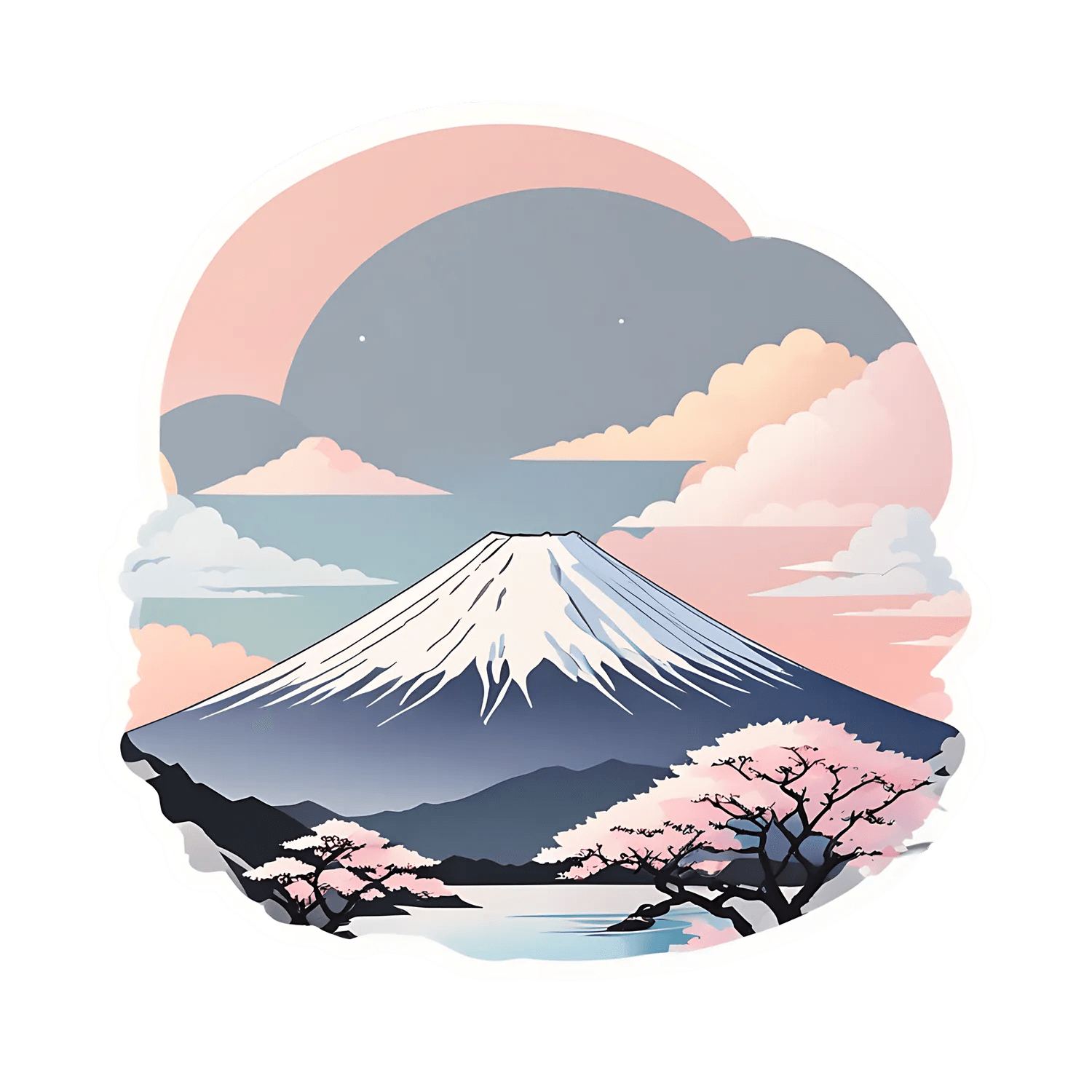 Mt Fuji Sunrise - Sticker - Heat Press Transfer