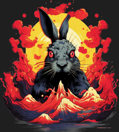 Mystic Rabbit Moon - DTF Ready to Press - Heat Press Transfer