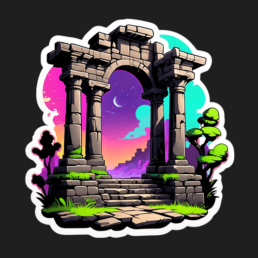 Mystical Ruins Sticker - Magical Night Design - Heat Press Transfer