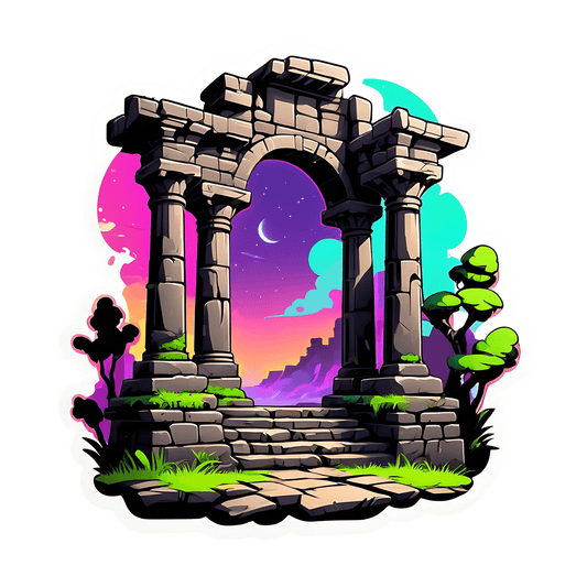 Mystical Ruins Sticker - Magical Night Design - Heat Press Transfer