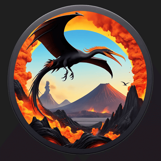 Mythical Firebird - Lava Circle Sticker - Heat Press Transfer