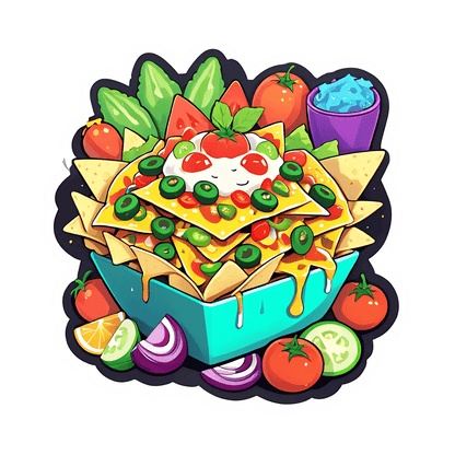 Nacho Delight Sticker - Colorful Food UV DTF - Heat Press Transfer