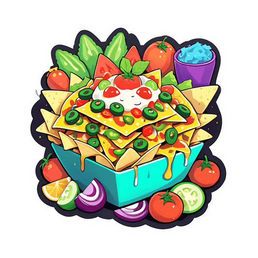 Nacho Delight Sticker - Colorful Food UV DTF - Heat Press Transfer