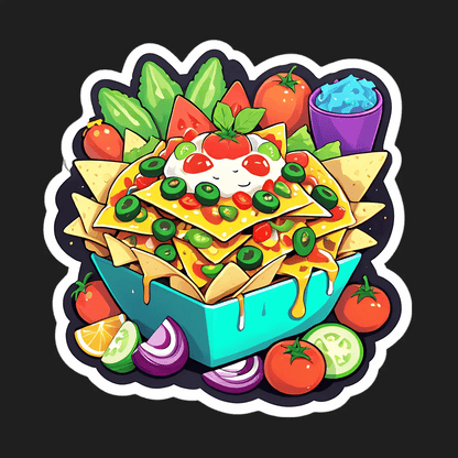 Nacho Delight Sticker - Colorful Food UV DTF - Heat Press Transfer