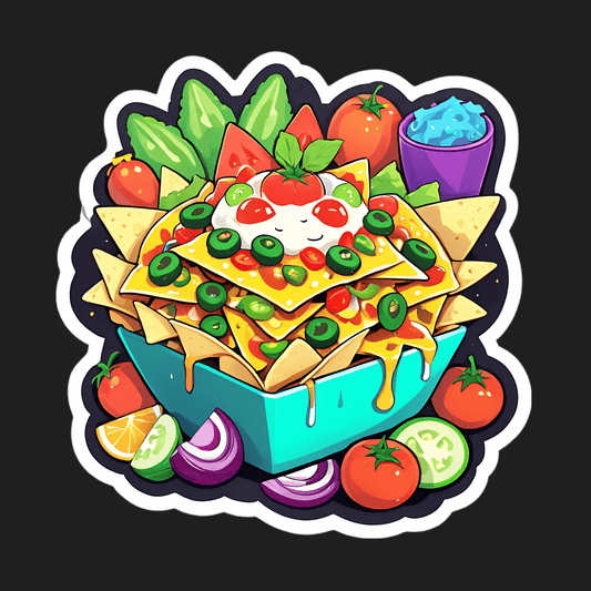 Nacho Delight Sticker - Colorful Food UV DTF - Heat Press Transfer