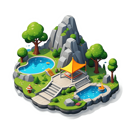 Nature Park Sticker - Vibrant Outdoor Scene - Heat Press Transfer