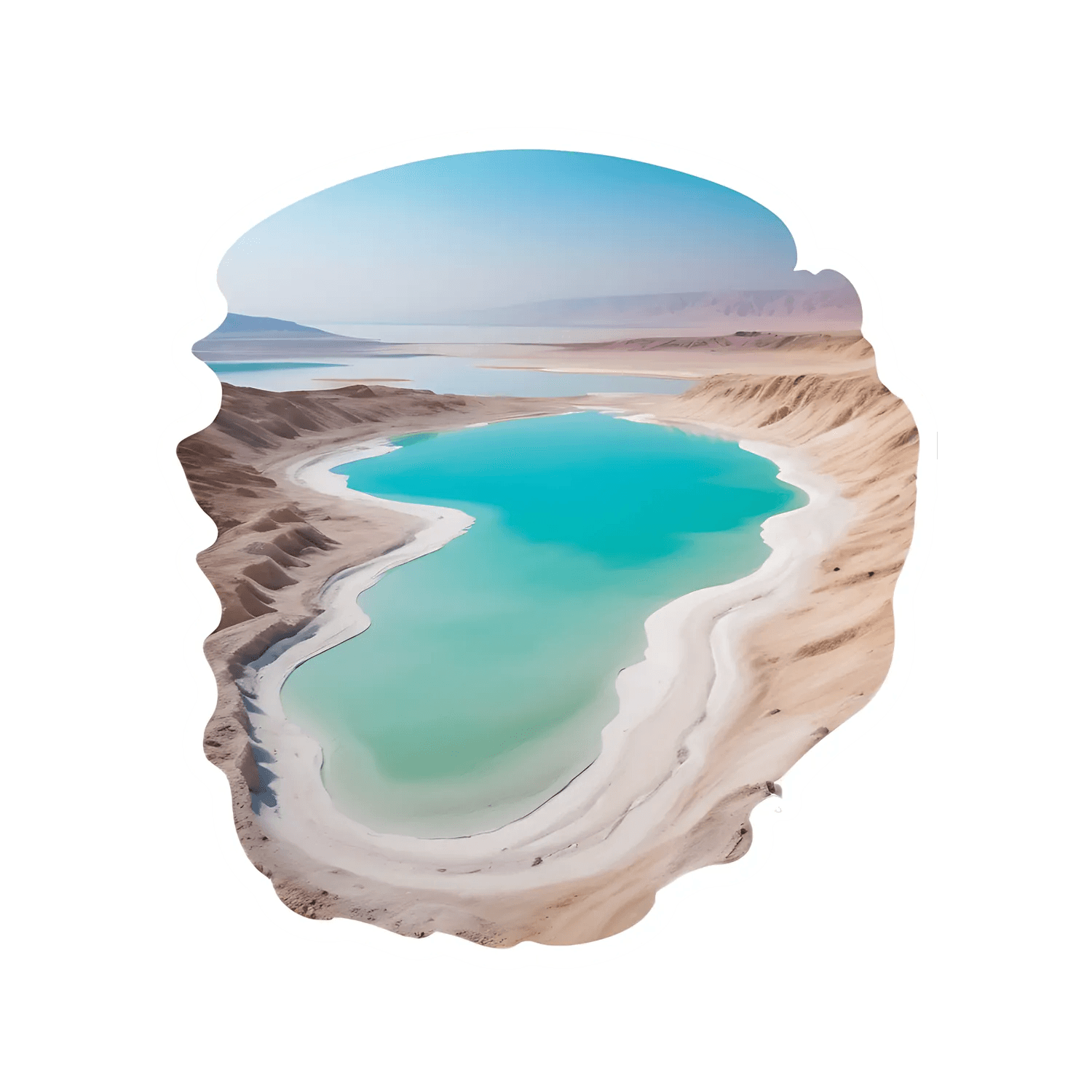 Nature Scenery Sticker - Aerial Lake View - Heat Press Transfer