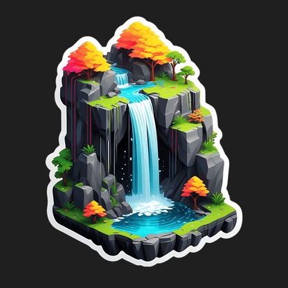 Nature Waterfall - Sticker - Heat Press Transfer