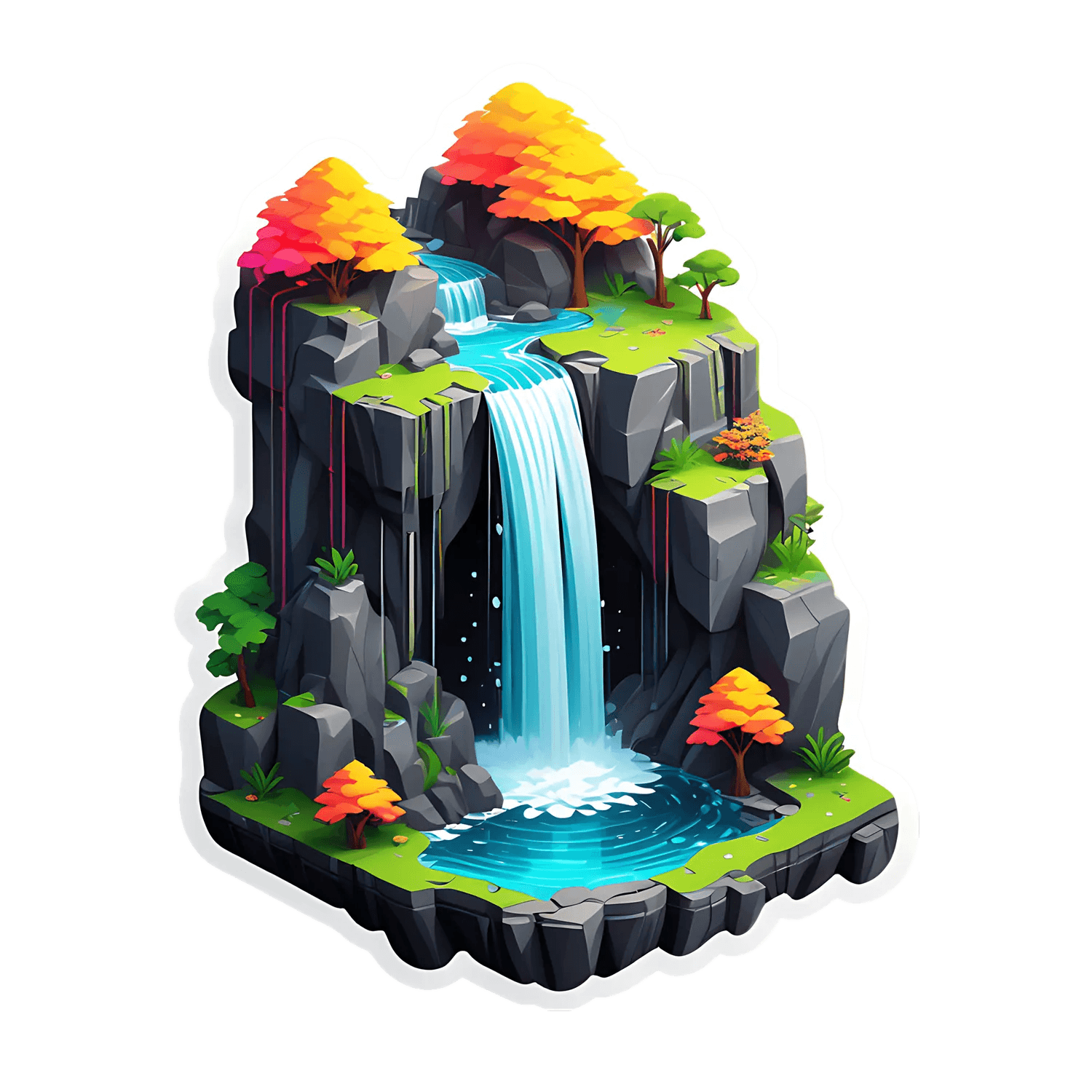 Nature Waterfall - Sticker - Heat Press Transfer