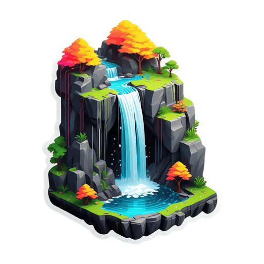 Nature Waterfall - Sticker - Heat Press Transfer
