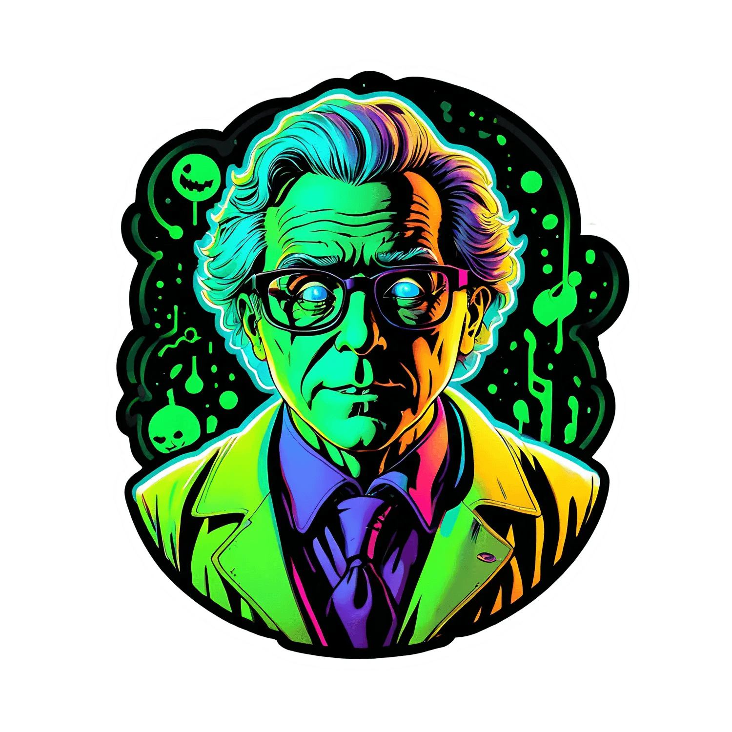 Neon Mad Scientist - Sticker - Heat Press Transfer