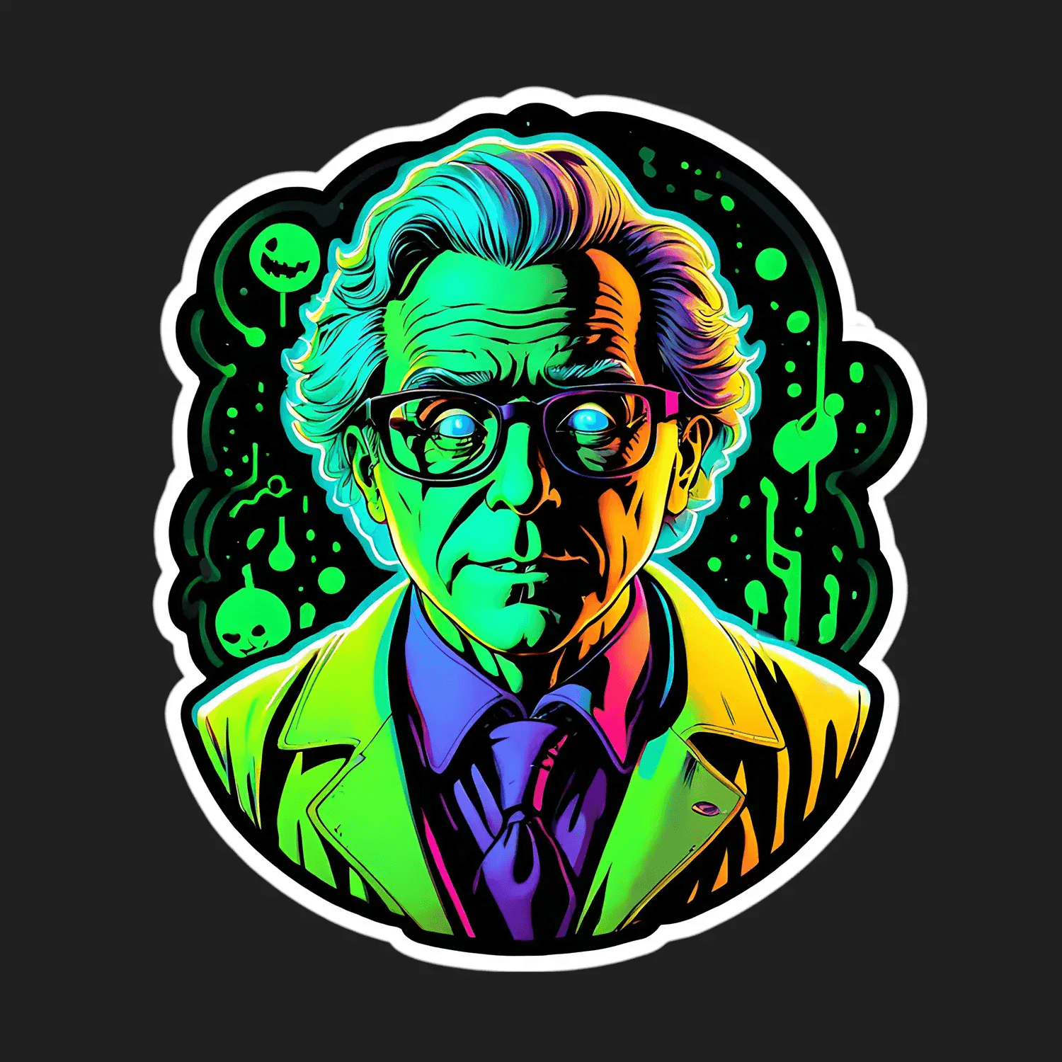 Neon Mad Scientist - Sticker - Heat Press Transfer