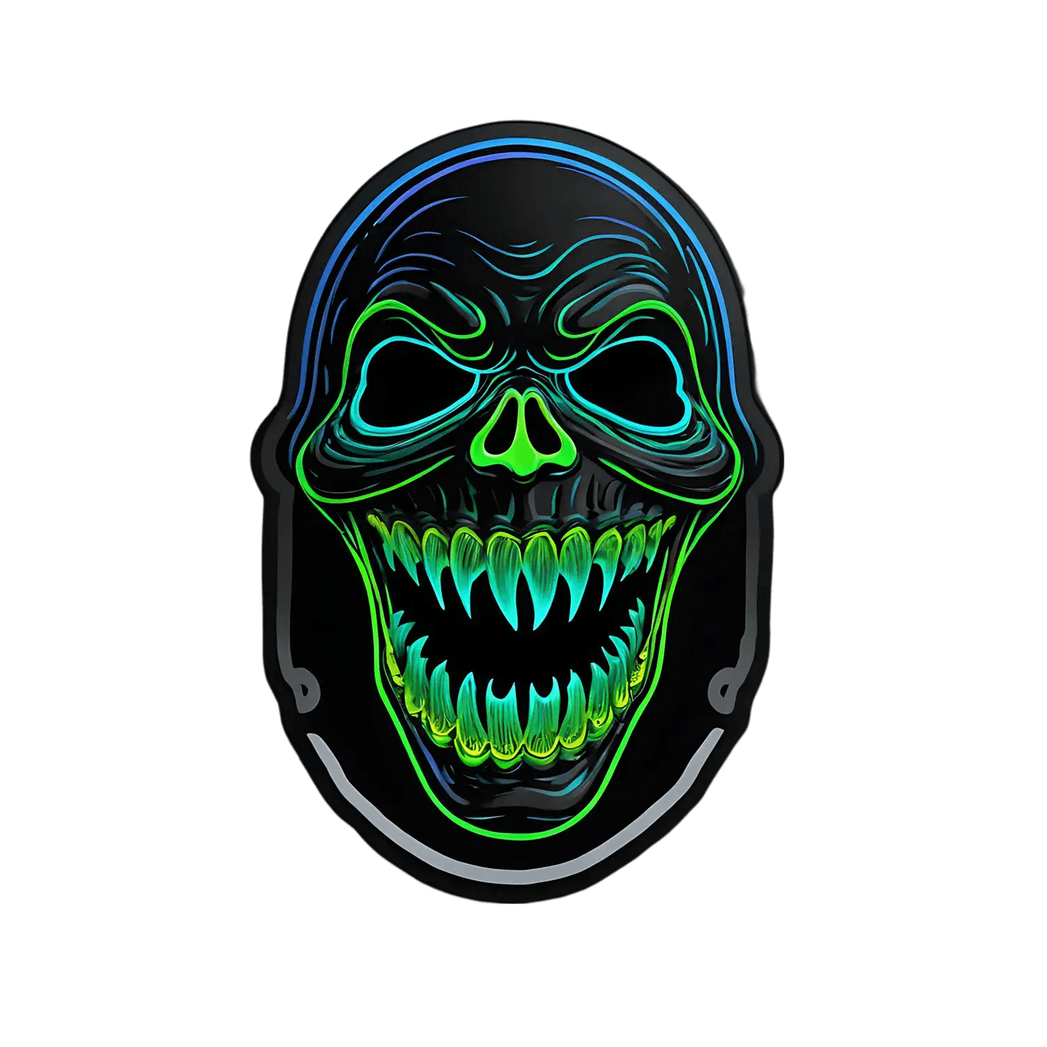 Neon Skull Glow - Sticker - Heat Press Transfer