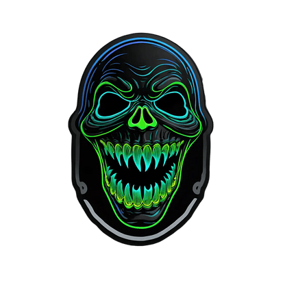 Neon Skull Glow - Sticker - Heat Press Transfer
