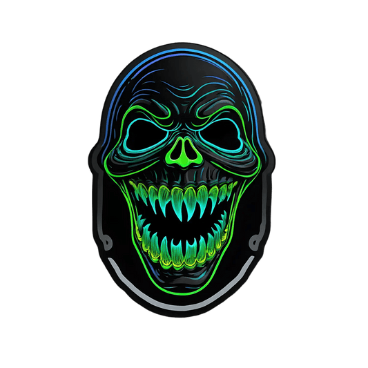 Neon Skull Glow - Sticker - Heat Press Transfer
