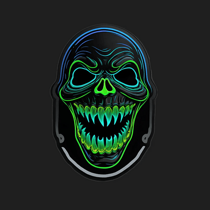 Neon Skull Glow - Sticker - Heat Press Transfer
