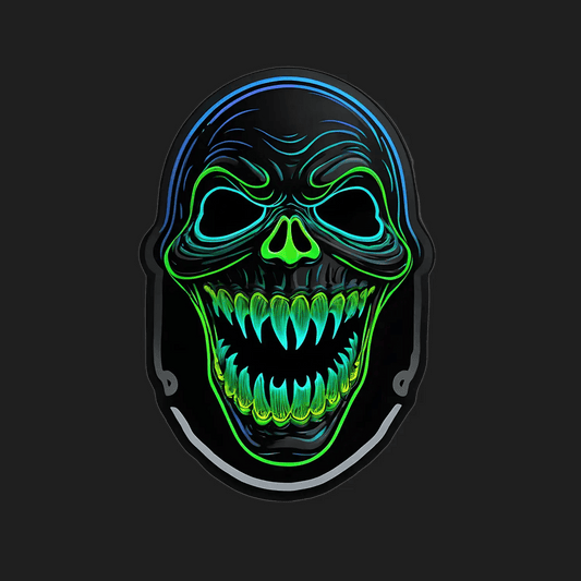 Neon Skull Glow - Sticker - Heat Press Transfer