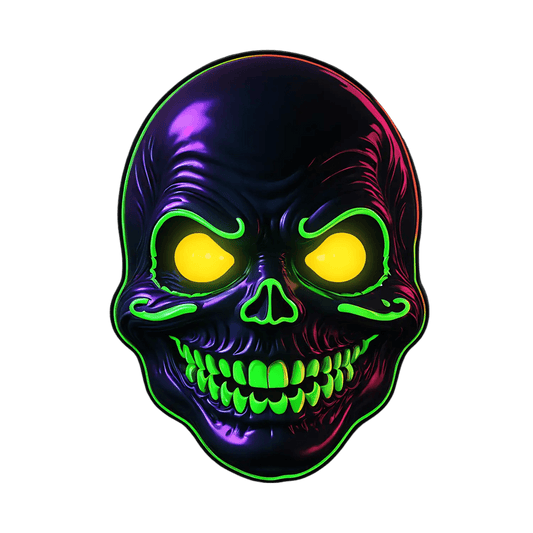 Neon Skull Glow - Sticker - Heat Press Transfer