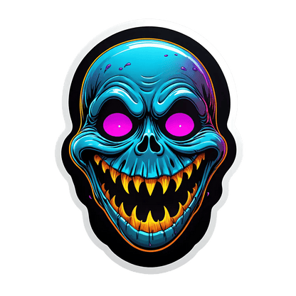 Neon Skull - Sticker - Heat Press Transfer