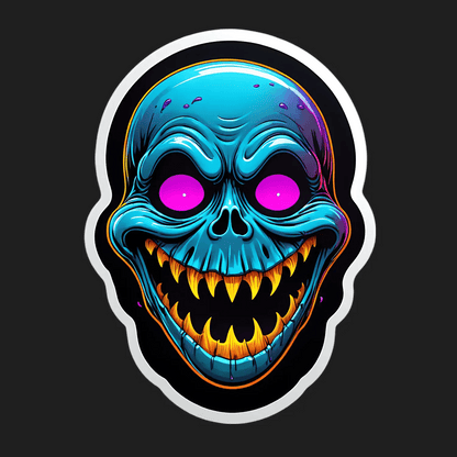 Neon Skull - Sticker - Heat Press Transfer
