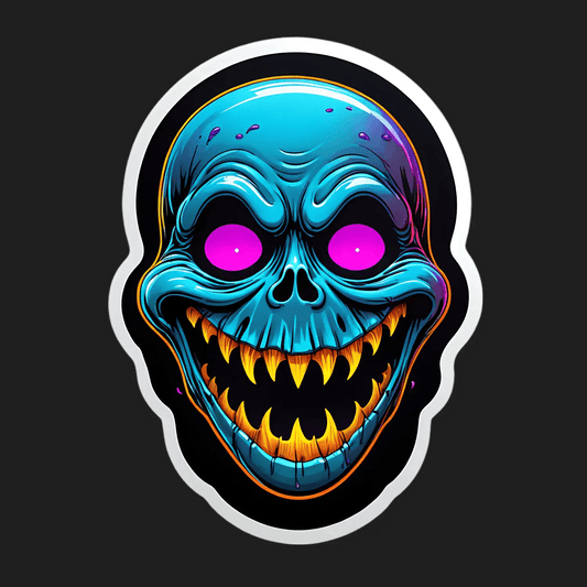 Neon Skull - Sticker - Heat Press Transfer