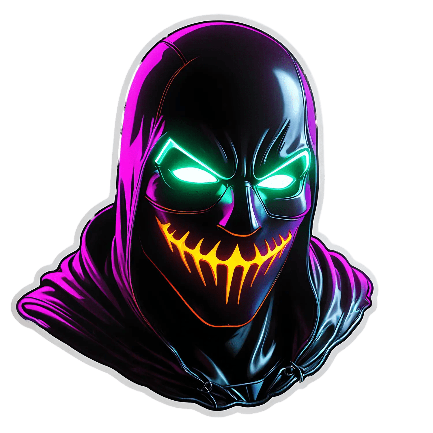 Neon Skull Sticker - UV DTF Sticker - Heat Press Transfer