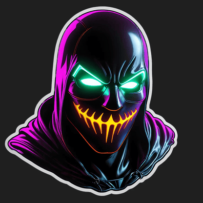 Neon Skull Sticker - UV DTF Sticker - Heat Press Transfer