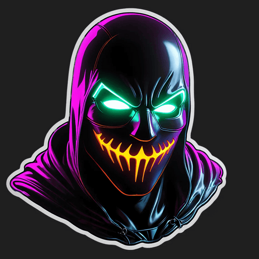Neon Skull Sticker - UV DTF Sticker - Heat Press Transfer