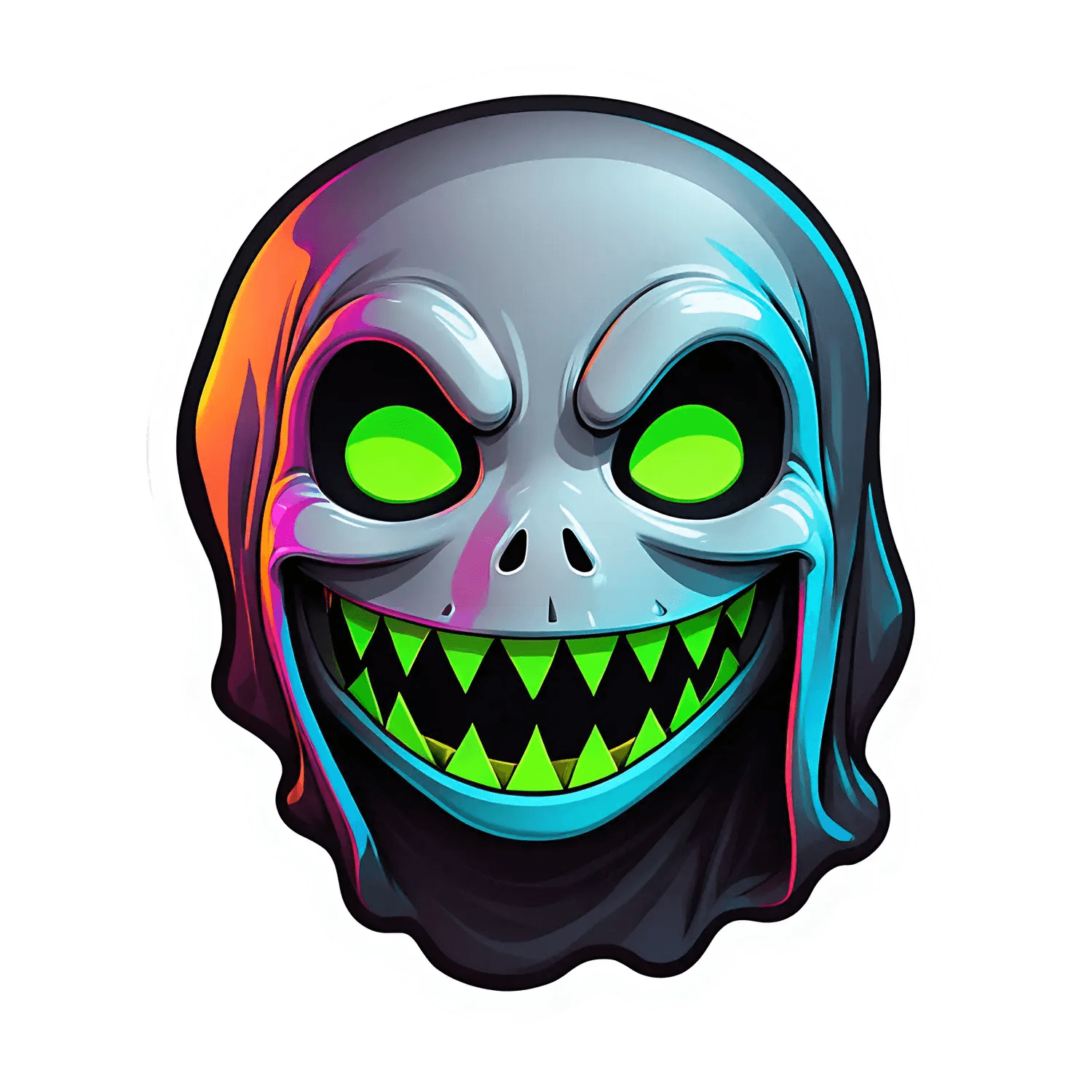 Neon Skull - UV DTF Sticker - Heat Press Transfer