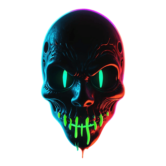 Neon Skull - UV Sticker - Heat Press Transfer