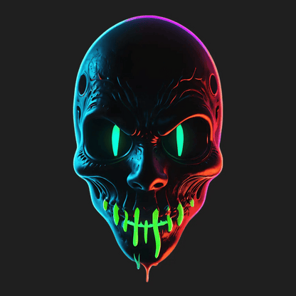 Neon Skull - UV Sticker - Heat Press Transfer