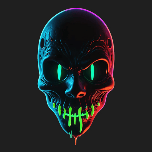 Neon Skull - UV Sticker - Heat Press Transfer