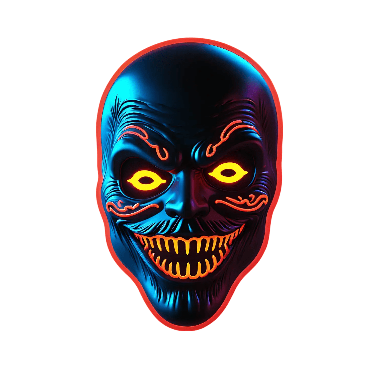 Neon Skull UV Sticker - Vibrant Halloween Decor - Heat Press Transfer
