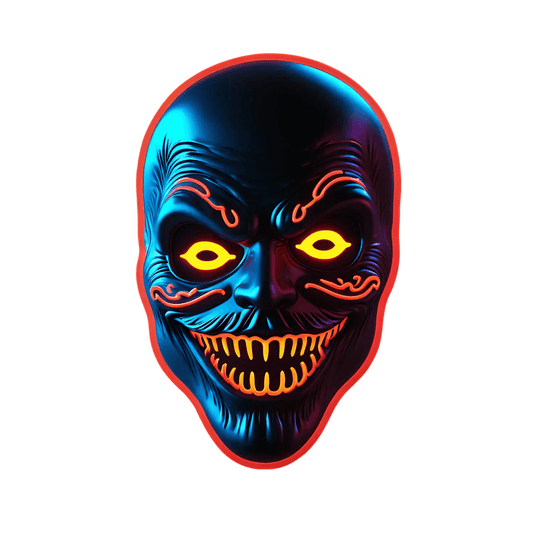 Neon Skull UV Sticker - Vibrant Halloween Decor - Heat Press Transfer