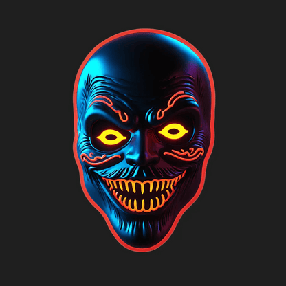 Neon Skull UV Sticker - Vibrant Halloween Decor - Heat Press Transfer