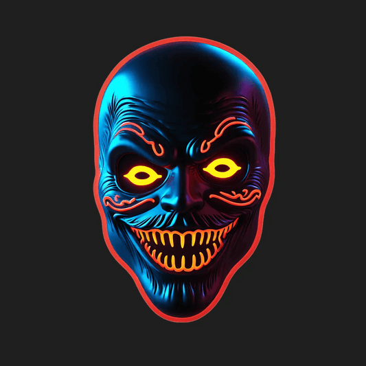 Neon Skull UV Sticker - Vibrant Halloween Decor - Heat Press Transfer