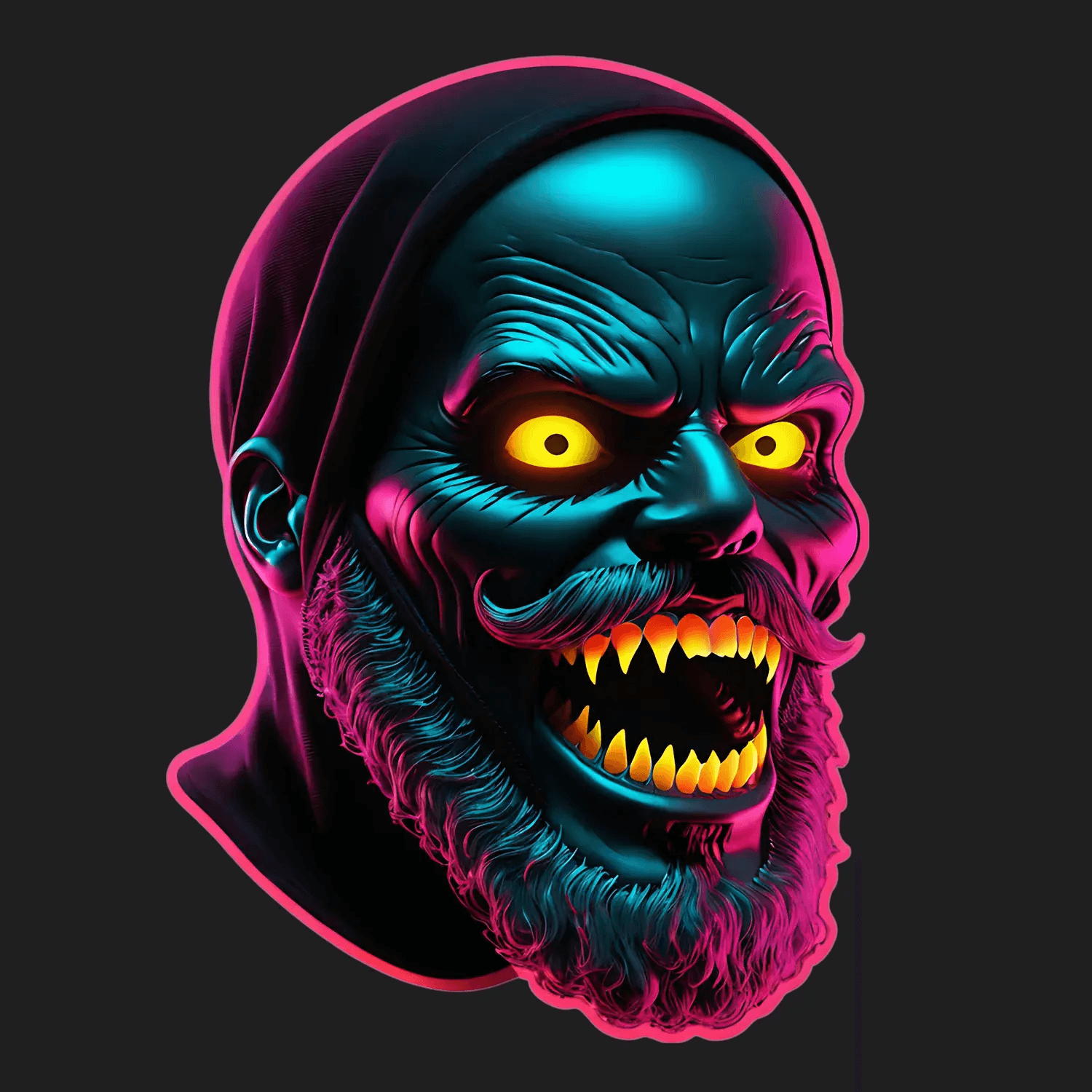 Neon Zombie - UV Sticker - Heat Press Transfer
