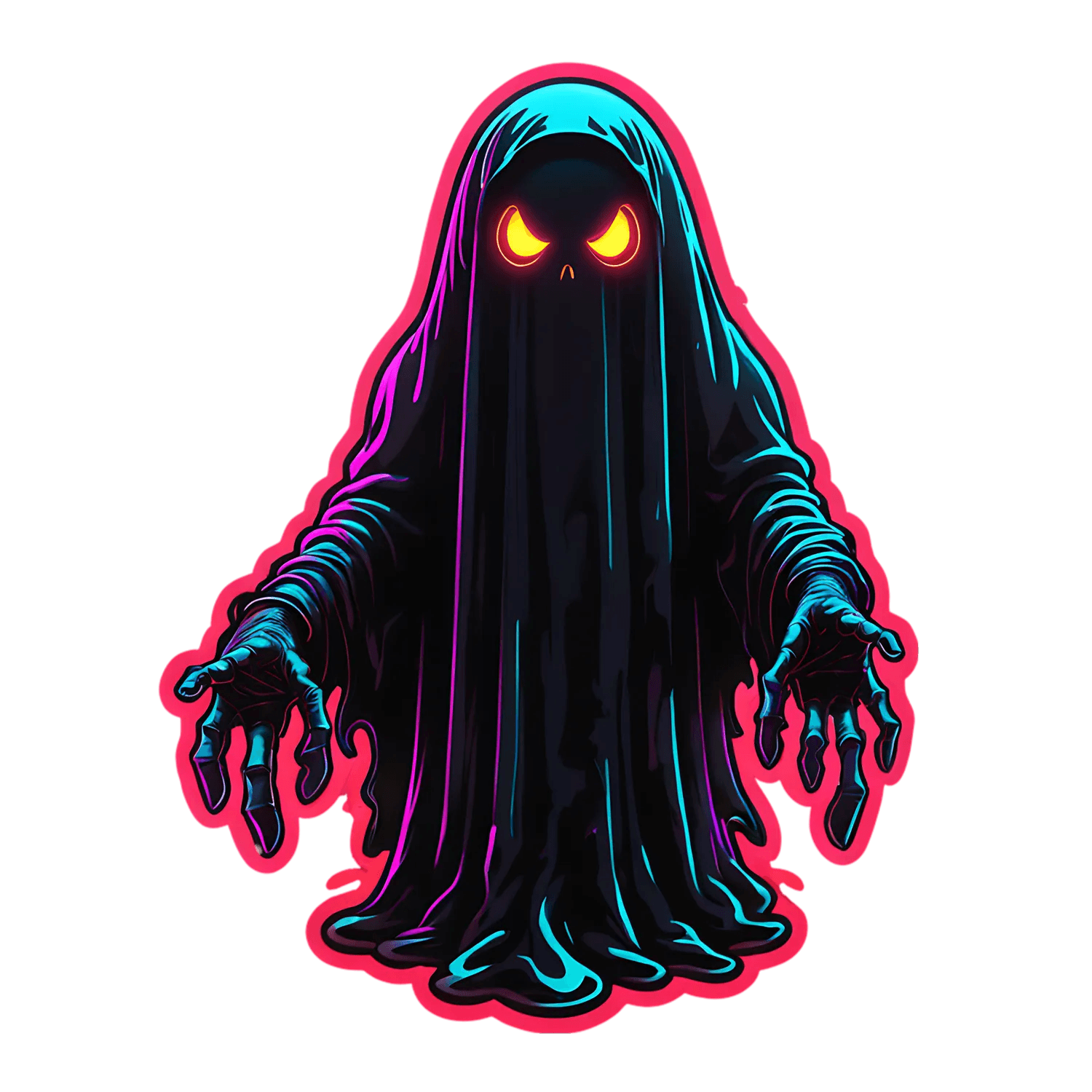 Neon Ghost - UV DTF Sticker - Heat Press Transfer
