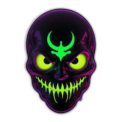 Neon Green Skull - UV DTF Sticker - Heat Press Transfer